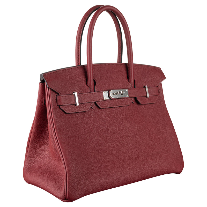 Herm�s 30cm Birkin Rouge Grenat Togo Leather Palladium Hardware