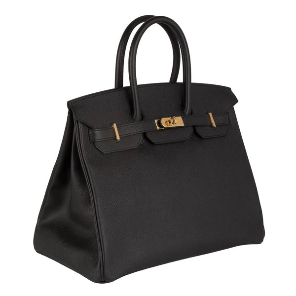 Herm�s 35cm Birkin Black Epsom Leather Gold Hardware