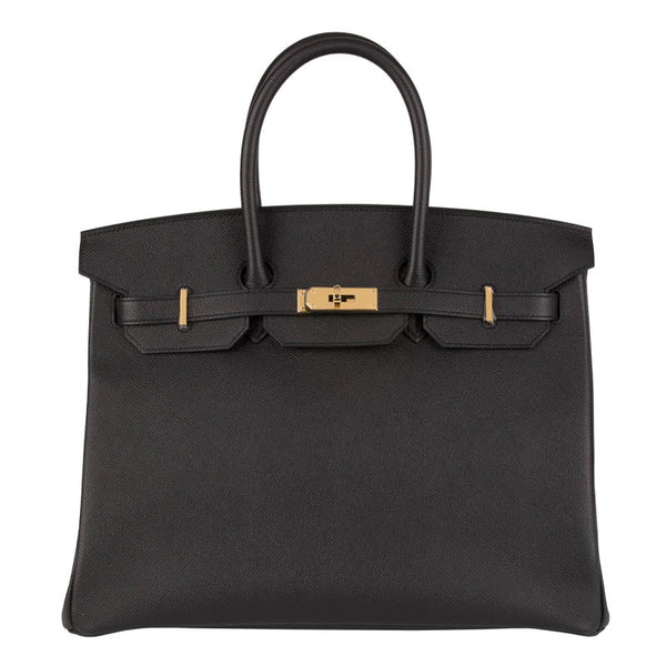 Herm�s 35cm Birkin Black Epsom Leather Gold Hardware