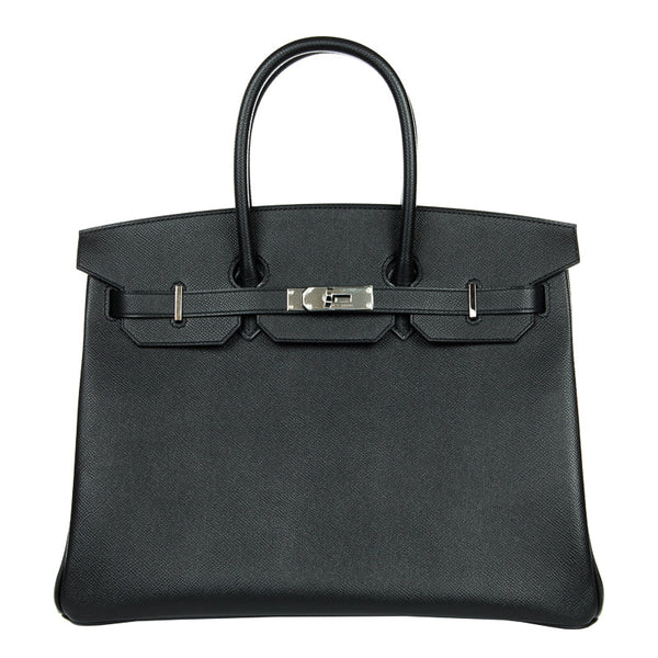 Herm√®s 35cm Birkin Black Epsom Palladium Hardware