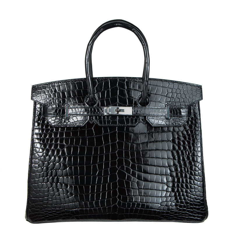 Herm√®s 35cm Birkin Black Porosus PHW