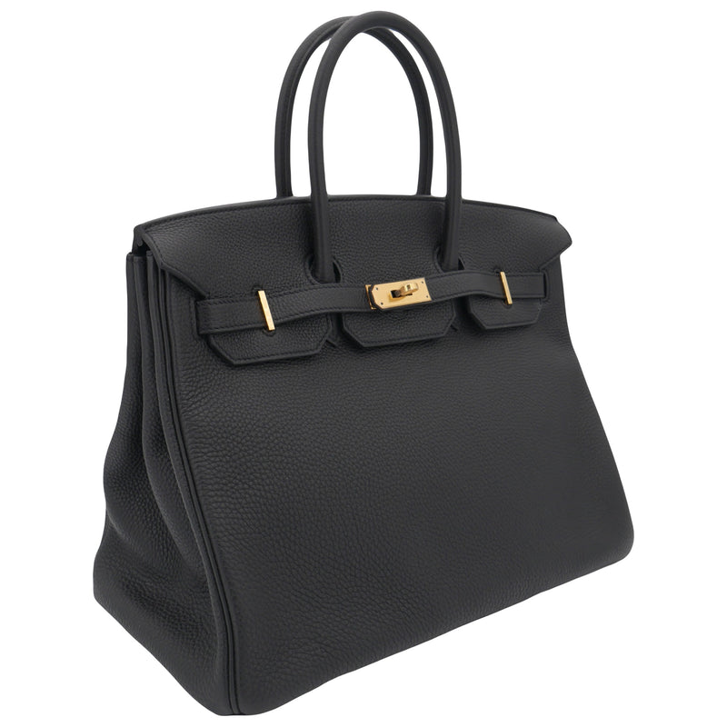 Herm�s 35cm Birkin Black Togo Leather Gold Hardware