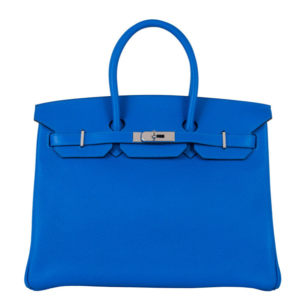 Herm√®s 35cm Birkin Bleu Hydra Clemence PHW