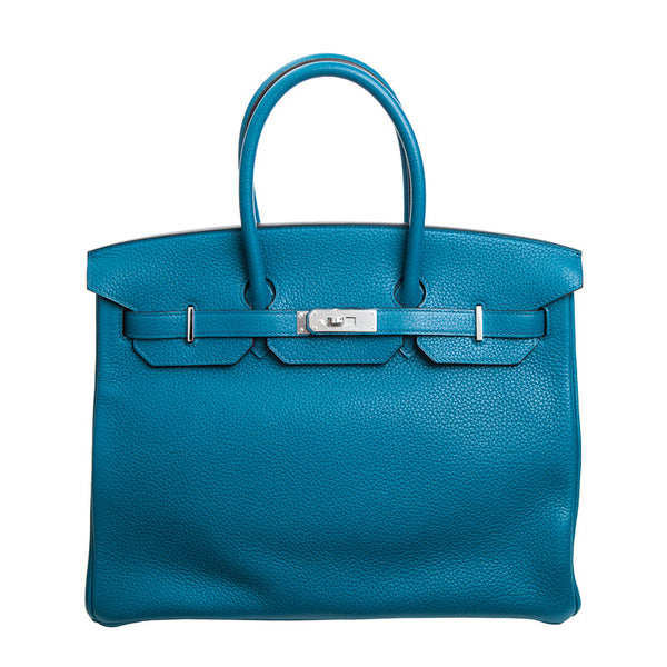 Herm√®s 35cm Birkin Bleu Izmir Clemence PHW