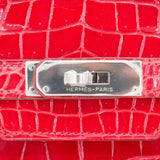 Herm�s 35cm Birkin Braise Shiny Porosus Crocodile Palladium Hardware