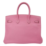 Herm√®s 35cm Birkin Bubblegum Clemence Palladium Hardware