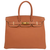 Herm�s 35cm Birkin Gold Togo Leather Gold Hardware