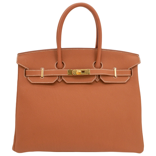 Herm�s 35cm Birkin Gold Togo Leather Gold Hardware