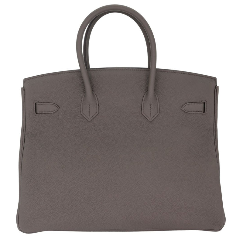 Herm�s 35cm Birkin Gris Etain Togo Leather Palladium Hardware