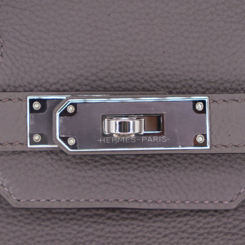 Herm�s 35cm Birkin Gris Etain Togo Leather Palladium Hardware