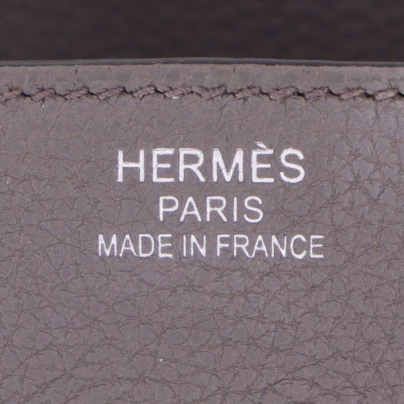 Herm�s 35cm Birkin Gris Etain Togo Leather Palladium Hardware