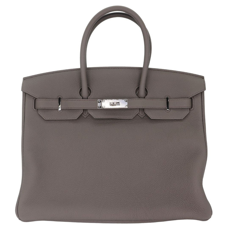 Herm�s 35cm Birkin Gris Etain Togo Leather Palladium Hardware