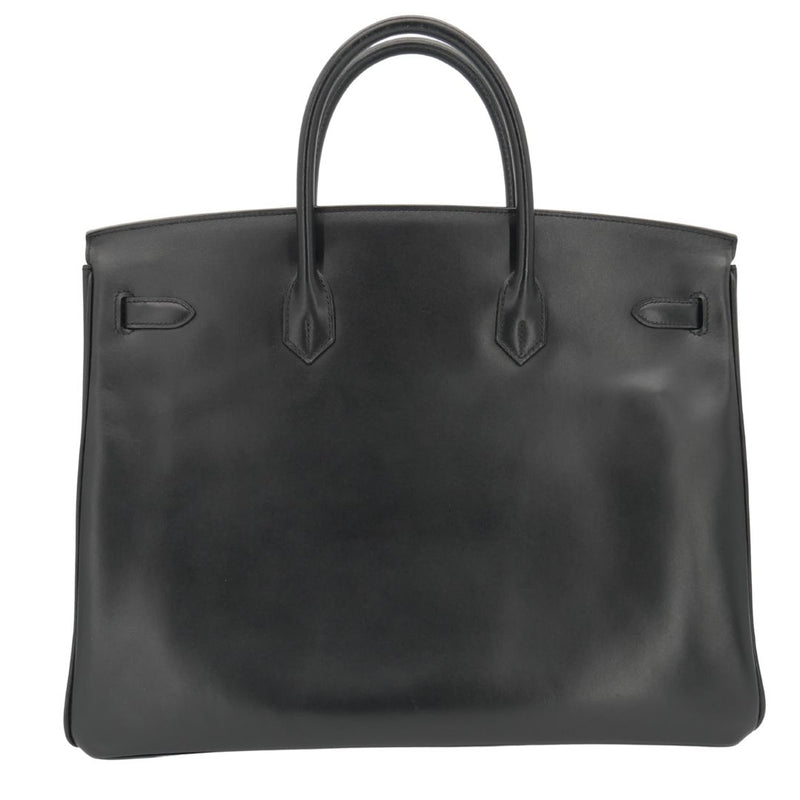 Herm�s 40cm Birkin Black Box Calf Leather Palladium Hardware