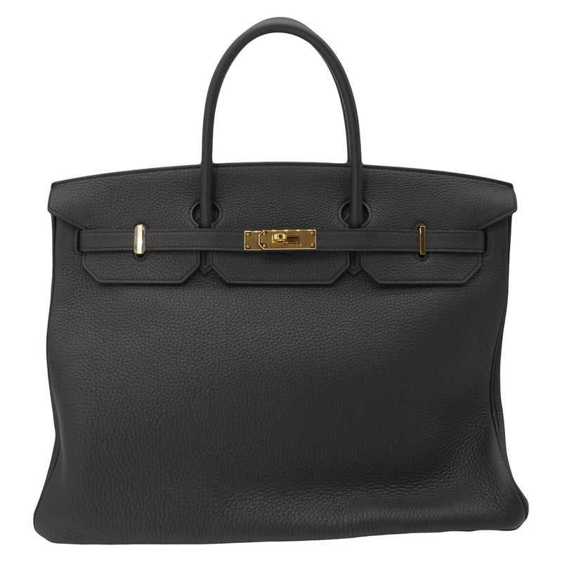 Herm�s 40cm Birkin Black Togo Leather Gold Hardware