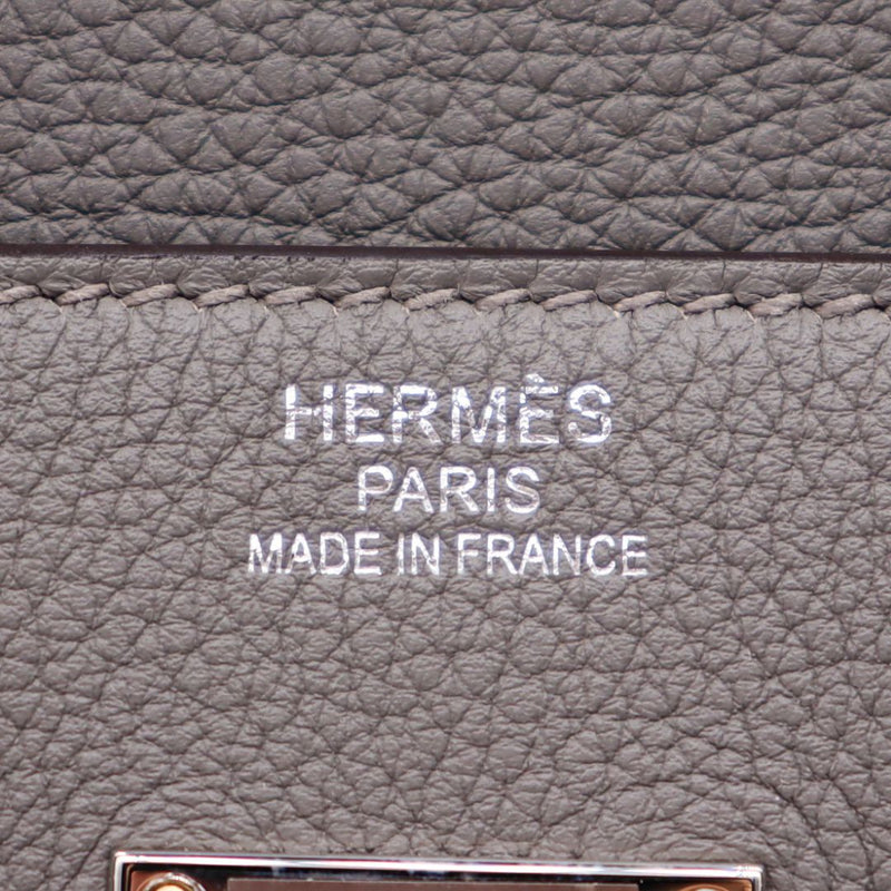 Herm�s 40cm Birkin HAC Gris Meyer Togo Leather Palladium Hardware