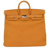 Herm�s 50cm Birkin HAC Caramel Togo Leather Palladium Hardware