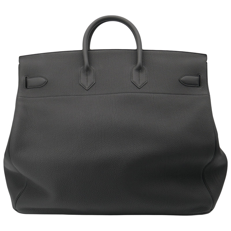 Herm�s 50cm HAC Black Togo Leather Palladium Hardware