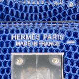 Herm�s Kelly Mini II Bleu Saphir Shiny Lizard PHW