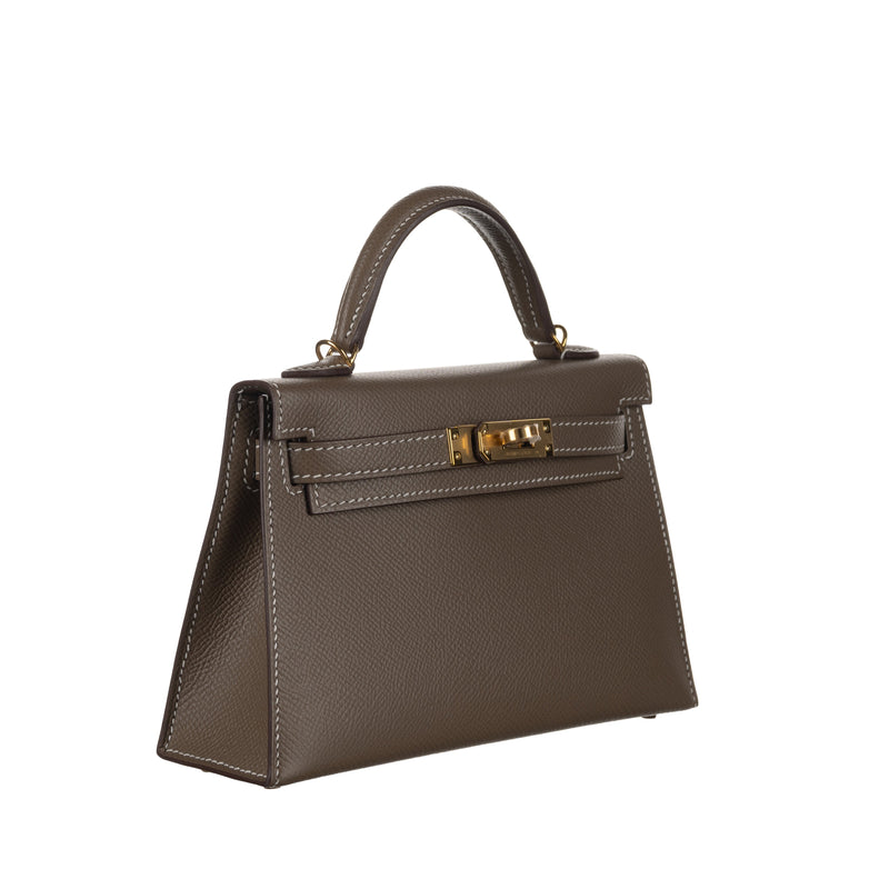 Herm√®s Kelly Mini II Etoupe Epsom Leather Gold Hardware