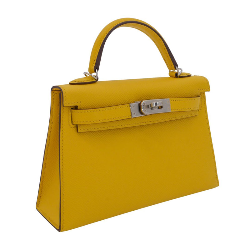 Herm�s Kelly Mini II Jaune De Naples Epsom Leather PHW