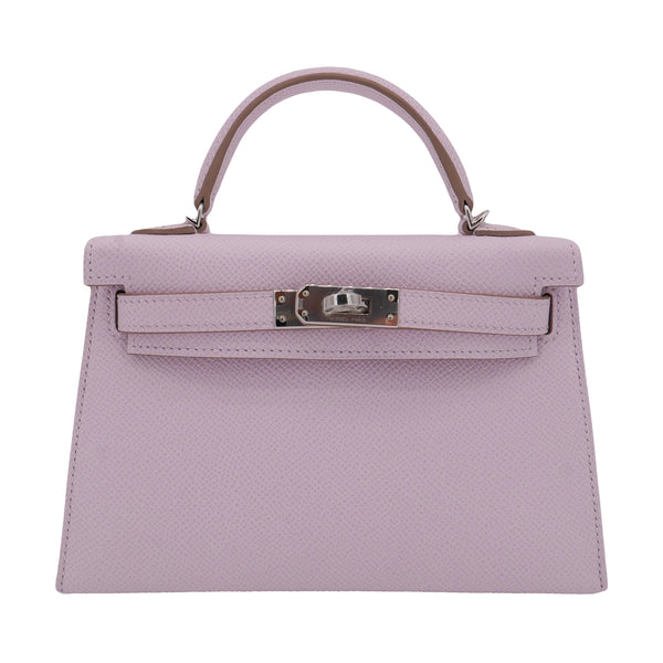 Herm�s Kelly Mini II Mauve Pale Epsom Leather PHW