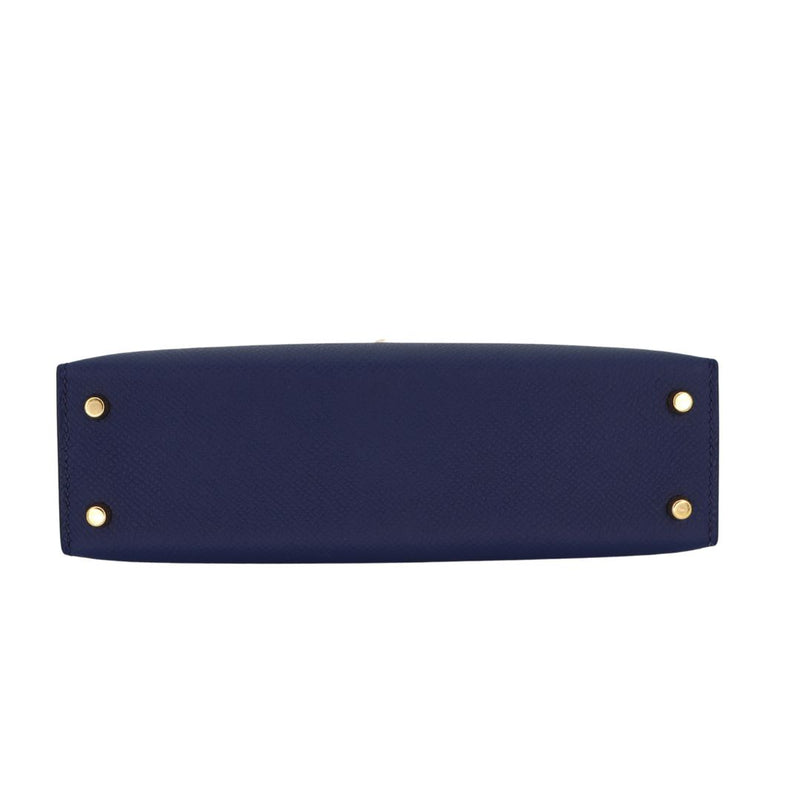 Herm�s Kelly Mini II Navy Epsom Leather GHW