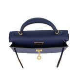 Herm�s Kelly Mini II Navy Epsom Leather GHW