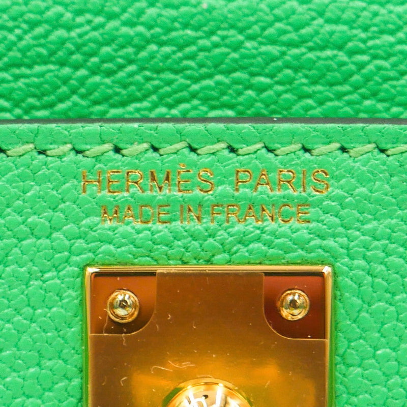 Herm�s Kelly Mini II Vert Comic Ch√®vre Leather GHW