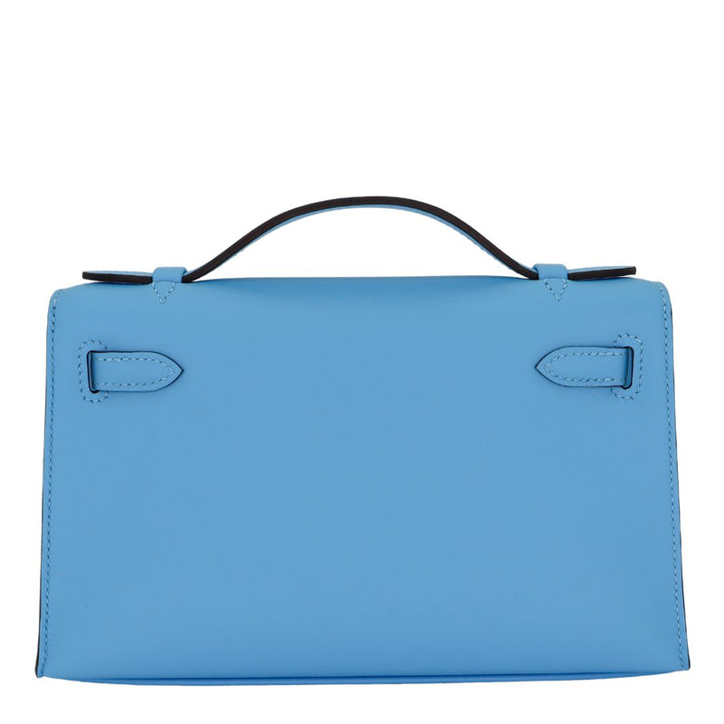 Herm�s Kelly Pochette Bleu Celeste Swift Leather GHW