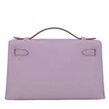 Herm�s Kelly Pochette Mauve Pale Swift Leather PHW