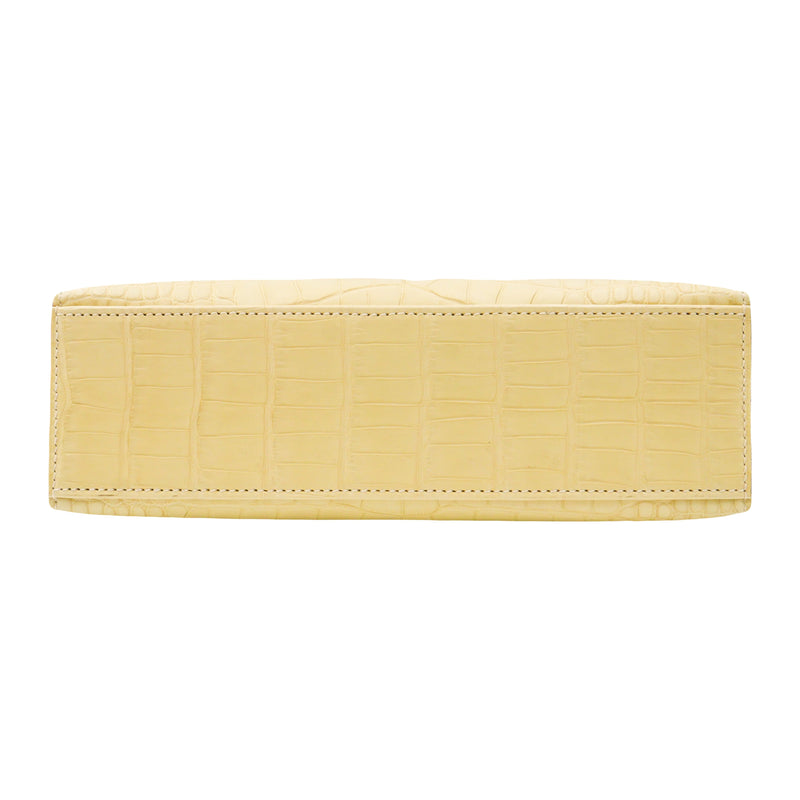 Herm�s Kelly Pochette Vanille Matte Alligator Gold Hardware