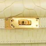 Herm�s Kelly Pochette Vanille Matte Alligator Gold Hardware