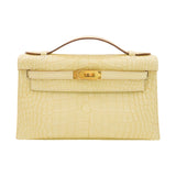 Herm�s Kelly Pochette Vanille Matte Alligator Gold Hardware