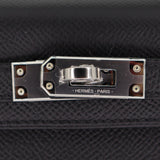 Herm�s Mini Kelly II Black Epsom Leather Palladium Hardware