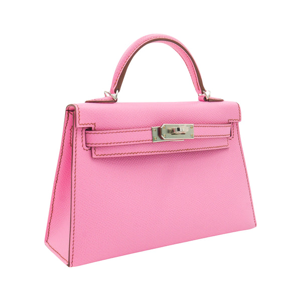 Herm√®s Mini Kelly II Bubblegum Epsom Palladium Hardware