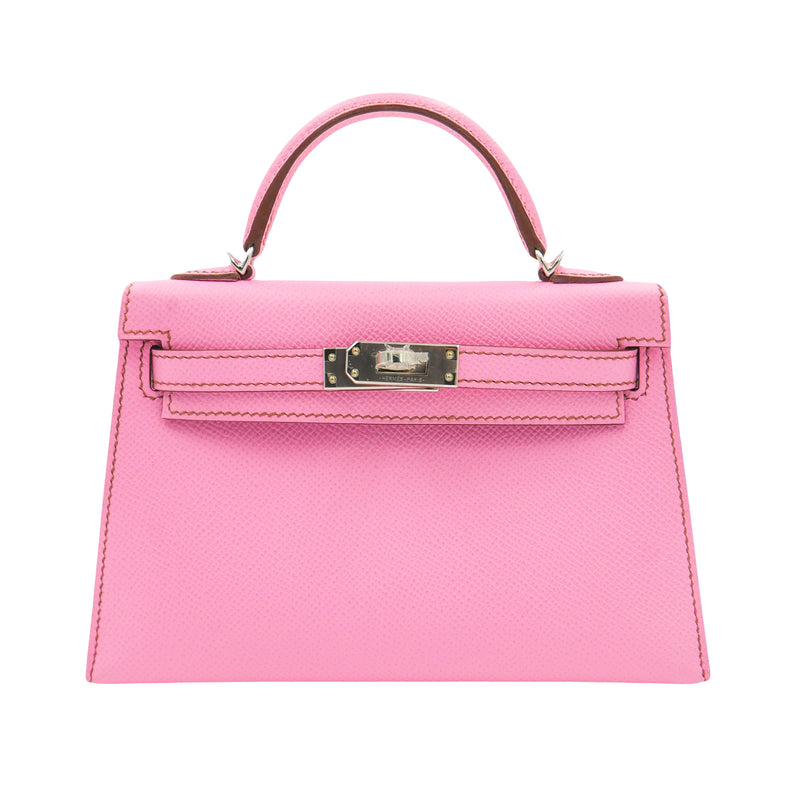 Herm√®s Mini Kelly II Bubblegum Epsom Palladium Hardware