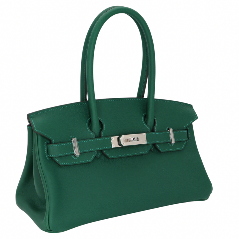 Hermès 29cm Birkin Shoulder Light Vert Moyen Evercolor Leather Palladium Hardware