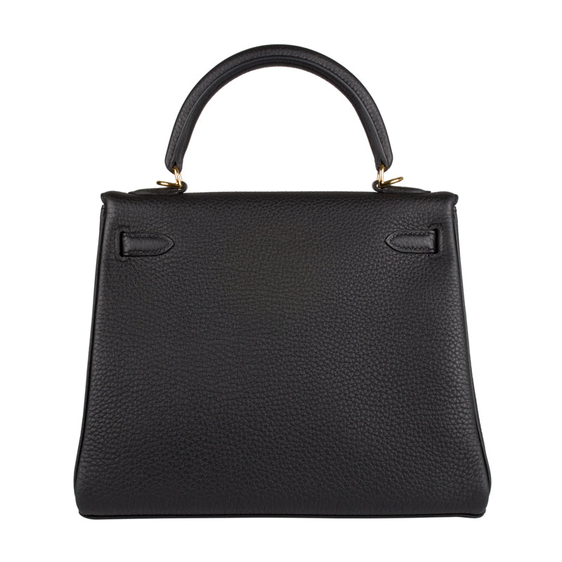 Hermès 25cm Kelly Retourne Black Togo Leather Gold Hardware