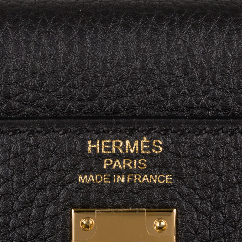 Hermès 25cm Kelly Retourne Black Togo Leather Gold Hardware