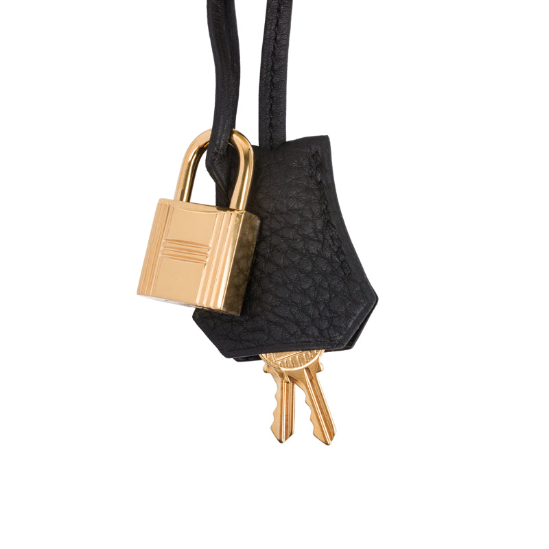 Hermès 25cm Kelly Retourne Black Togo Leather Gold Hardware