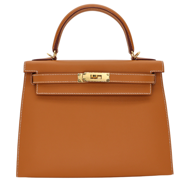 Hermès 28cm Kelly Sellier Gold Epsom Leather Gold Hardware