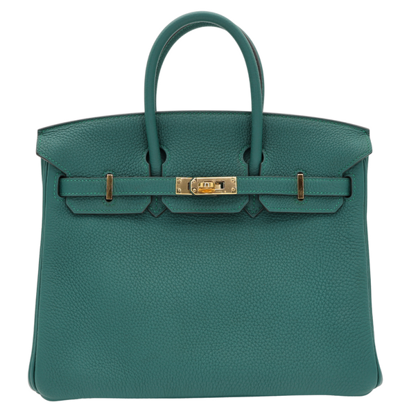 Hermès 25cm Birkin Malachite Togo Leather Gold Hardware