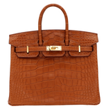 Hermès 25cm Birkin Gold Matte Alligator Gold Hardware