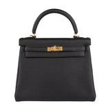 Priv� Porter - Herm√©s 25cm Kelly Retourne Black Togo GHW