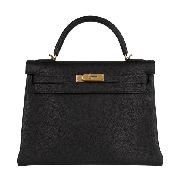 Priv√© Porter - Herm√©s 32cm Kelly Black Togo GHW