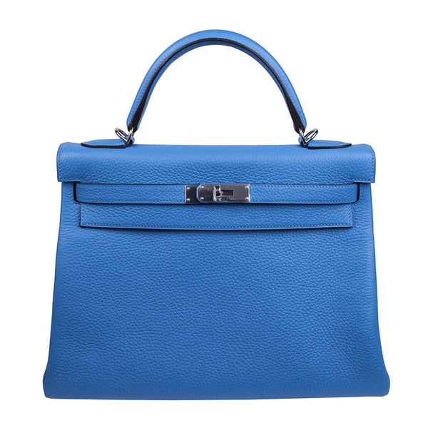 Priv√© Porter - Herm√©s 32cm Kelly Bleu Paradis Clemence PHW